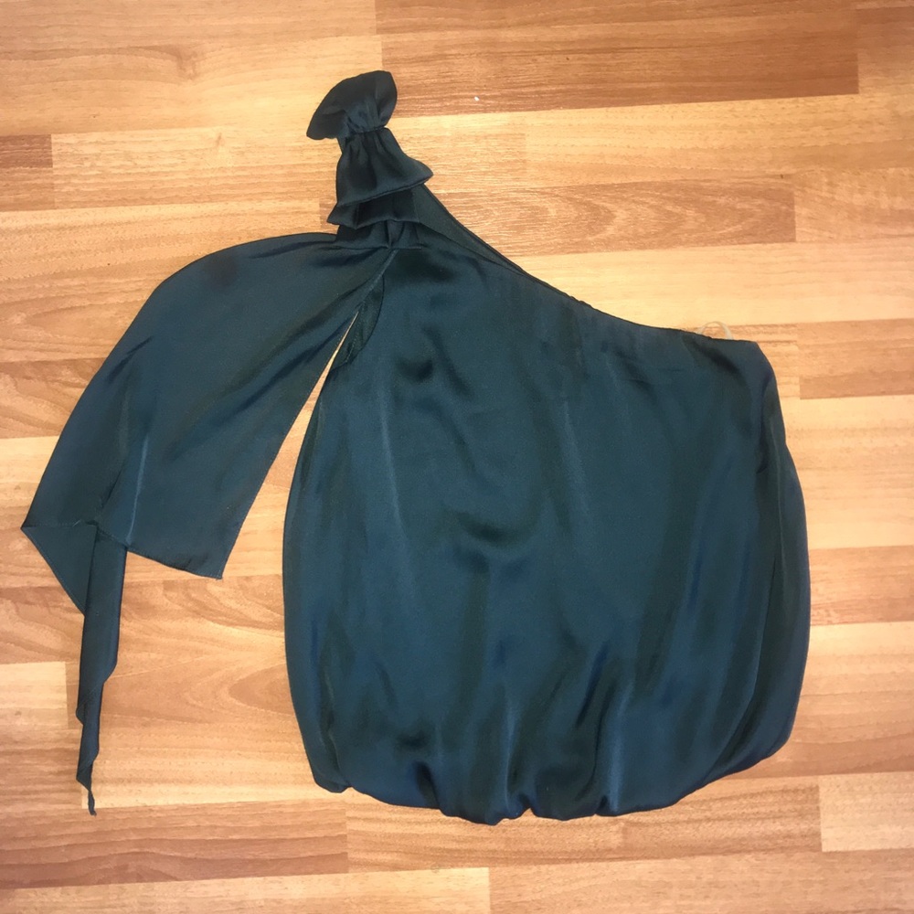 One shoulder satin top - holiday party